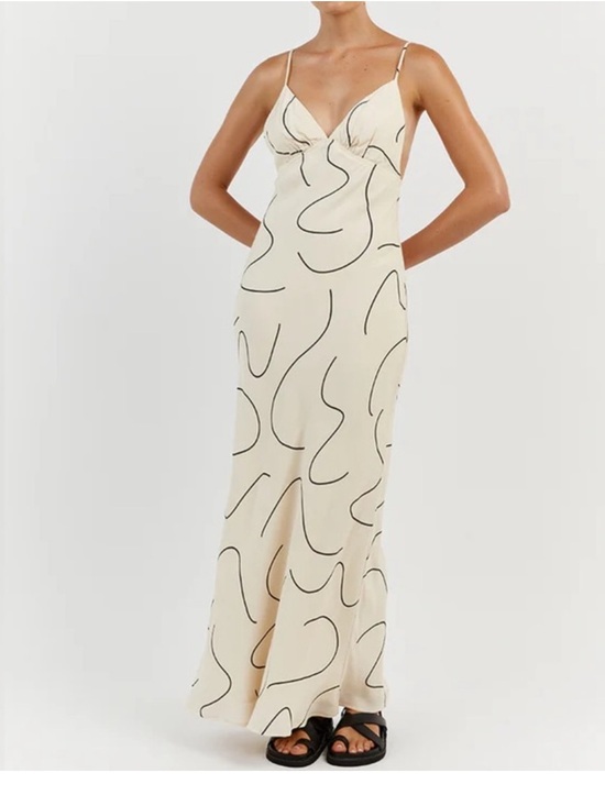 DISSH Dresses & Skirts - DISSH Luna Slip Dress with Black Line Art